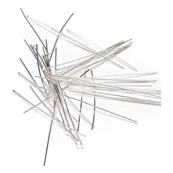 Beads Unlimited Silver Plated Headpins 50mm 50 Pack