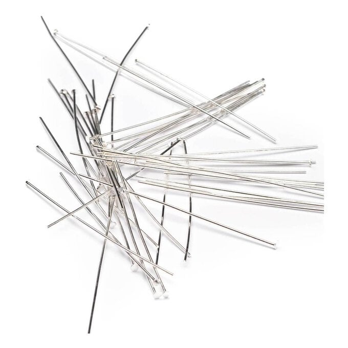 Beads Unlimited Silver Plated Headpins 50mm 50 Pack image number 1