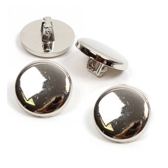 Hemline Silver Metal Blazer Button 4 Pack
