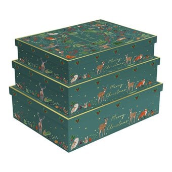 Christmas Woodland Gift Box 3 Pack