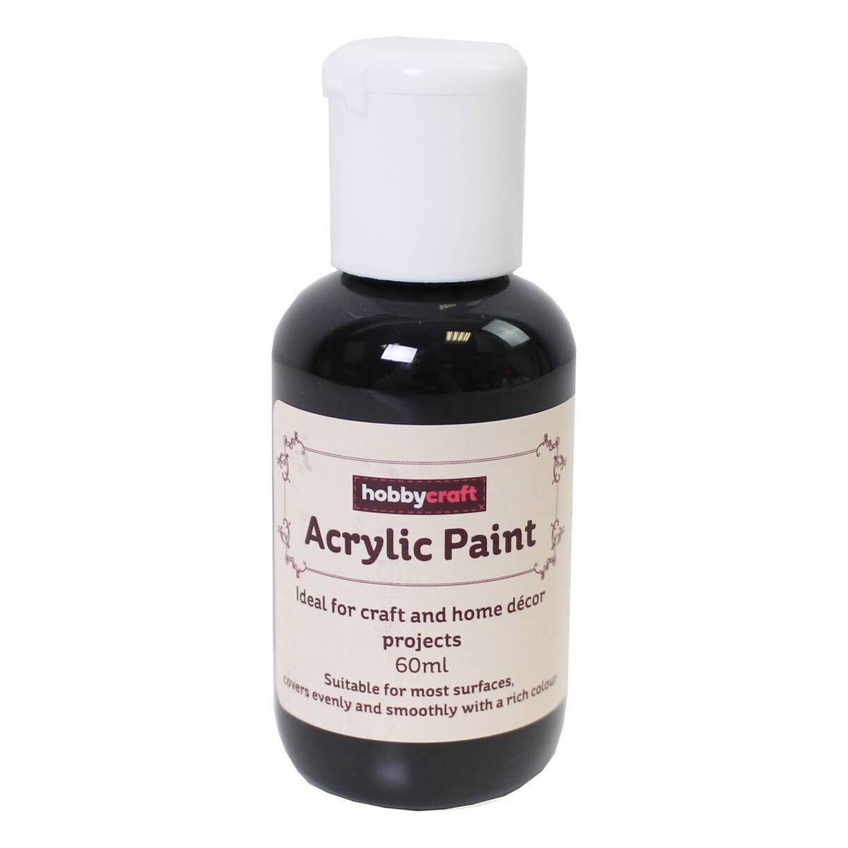 Black Home Craft Acrylic Paint 60ml Hobbycraft
