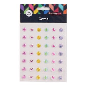 Butterfly Adhesive Gems 10mm 42 Pack image number 2