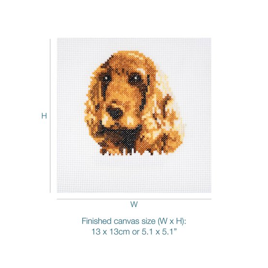 Trimits Cocker Spaniel Mini Cross Stitch Kit 13cm x 13cm image number 3