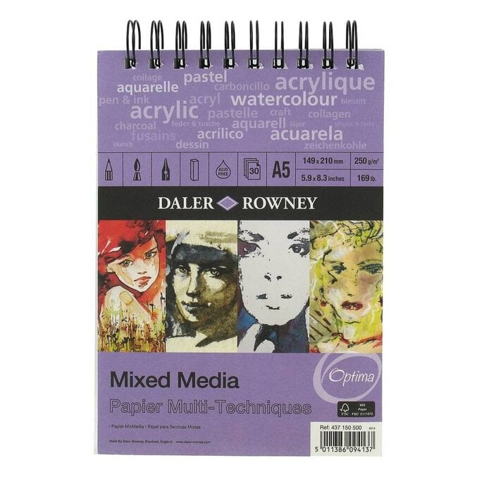 Daler-Rowney Mixed Media Spiral Pad A5 image number 1