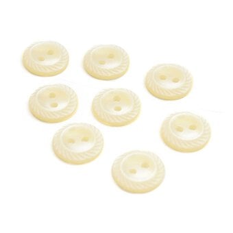 Hemline Cream Spiral Edge Buttons 16.25mm 8 Pack