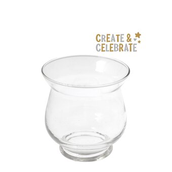Create & Celebrate Glass Hurricane Tealight Holder 9cm