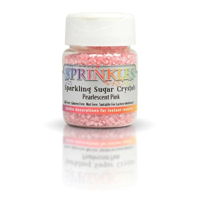 Rainbow Dust Pearlescent Pink Sugar Crystals 50g image number 1