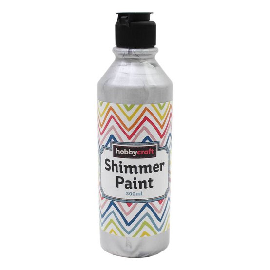 Metallic Silver Ready Mixed Shimmer Paint 300ml image number 1