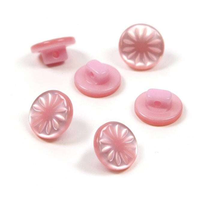 Hemline Pink Basic Cut Flower Button 6 Pack image number 1