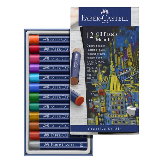 Faber-Castell Metallic Oil Pastels 12 Pack image number 1