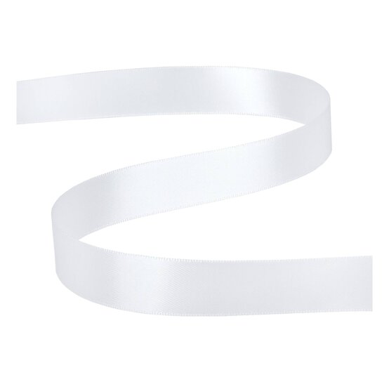 White Double-Faced Satin Ribbon 18mm x 5m