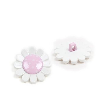 Hemline Violet  Novelty Flower Button 2 Pack