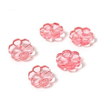 Hemline Hot Pink Novelty Flower Button 5 Pack