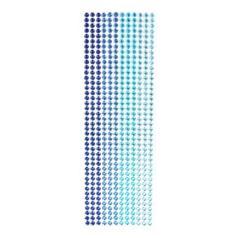 Mixed Blue Adhesive Gems 6mm 504 Pack