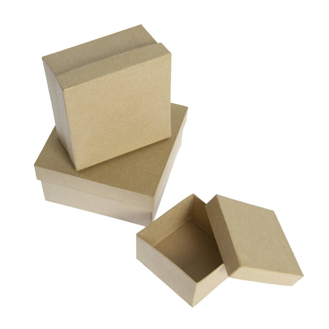 Mache Square Boxes 3 Pack | Hobbycraft