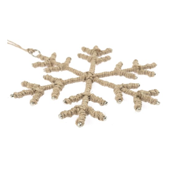 Hanging Twine Snowflake Decoration 11cm image number 4