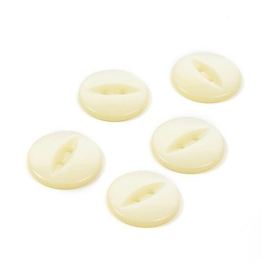Hemline Cream Basic Fish Eye Button 5 Pack image number 1