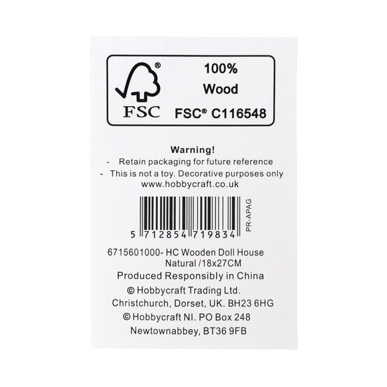 Wooden Dollhouse 17cm x 27cm x 25cm image number 8