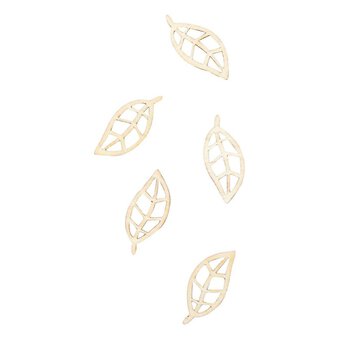Papermania Mini Wooden Leaf Shapes 40 Pack
