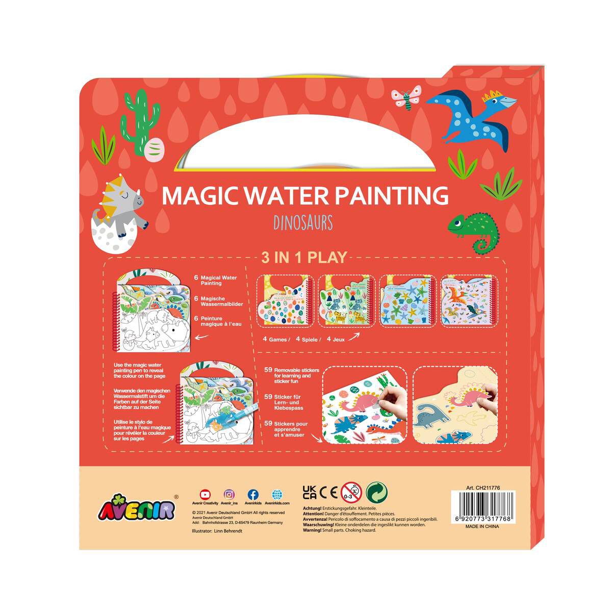 Avenir Dinosaur Magic Water Painting Hobbycraft