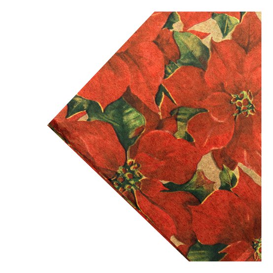 Poinsettia Tissue Paper 50cm x 75cm 6 Pack image number 3