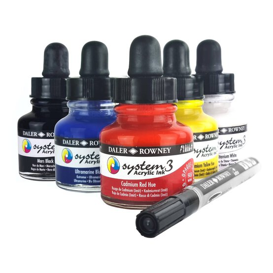 Daler-Rowney System3 Introduction Ink Set 6 Pack image number 1
