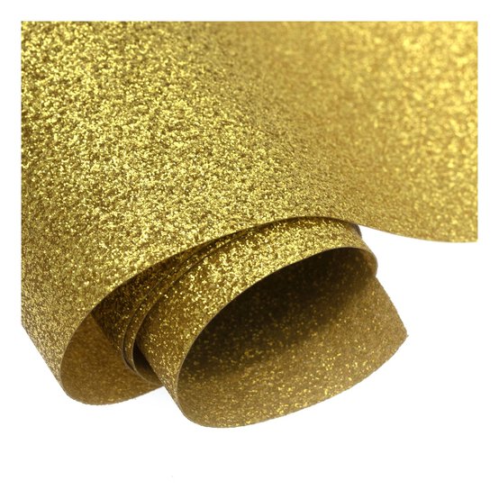 Gold Glitter Iron-On Vinyl 12 x 24 Inches image number 3