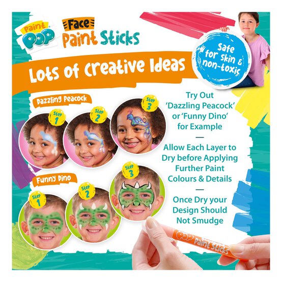 Paint Pop Face Paint Sticks 12 Pack image number 4