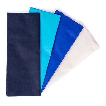 Navy and Sky Blue Tissue Paper 50cm x 75cm 4 Pack