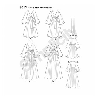 Simplicity 1970s Vintage Dress Sewing Pattern 8013 (6-14)