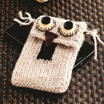 Wise Owl Phone Sock Knitting Pattern