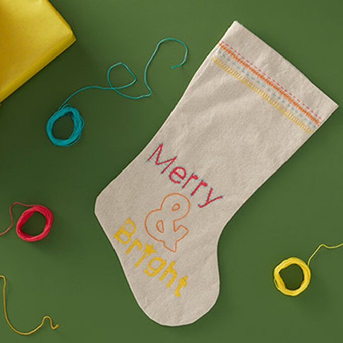 How to Sew a Bright Embroidered Stocking image number 1