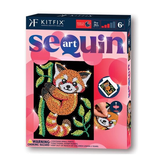 Kitfix Red Panda Sequin Art Red Kit image number 1