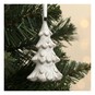 Hanging Beige Ceramic Tree Decoration 9cm  image number 1