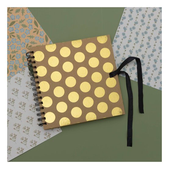 Spiral Bound Foil Gold Dot Scrapbook 8 x 8 Inches image number 2