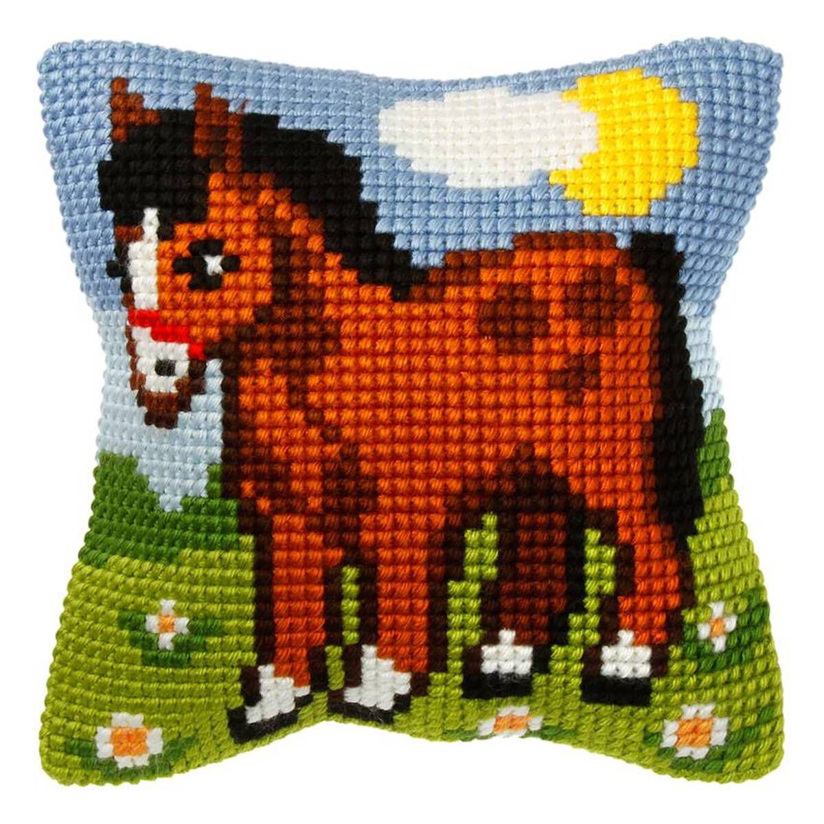 Orchidea Cross Stitch Cushion Kit Horse Hobbycraft