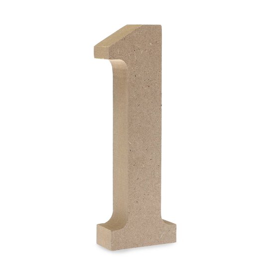MDF Wooden Number 1 13cm image number 1