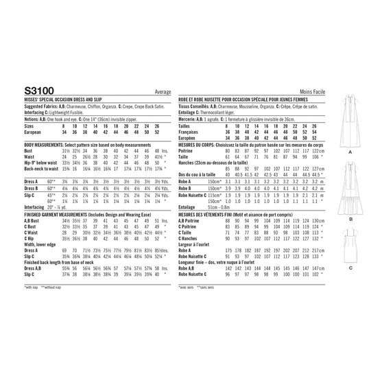 Simplicity Women’s Occasion Dress and Slip Sewing Pattern S3100 (18-26) image number 4