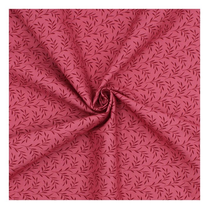 Tilda Hibernation Olive Branch Old Rose Fabric by the Metre image number 1