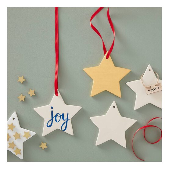 Hanging Ceramic Star Decoration 12cm  image number 3
