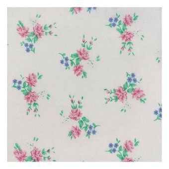 Pink Floral Delight Polycotton Fabric by the Metre