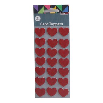 Ruby Heart Card Toppers 21 Pack