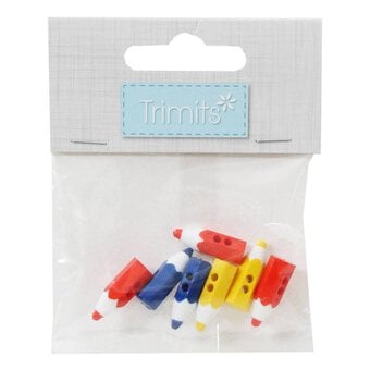 Trimits Pencil Craft Buttons 7 Pieces image number 2