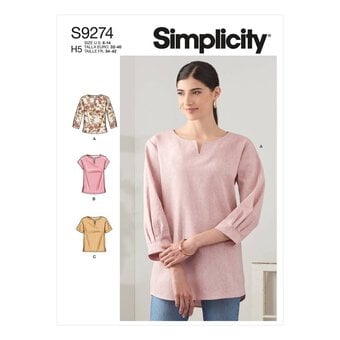 Simplicity Tops in Two Lengths Sewing Pattern S9274 (16-24)