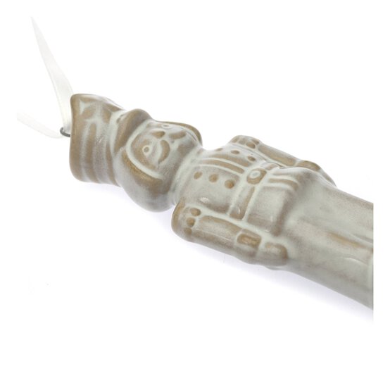 Hanging Beige Ceramic Nutcracker Decoration 10cm  image number 2