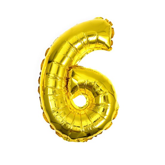 Gold Foil Number 6 Balloon image number 1