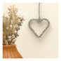 Silver Beaded Hanging Heart 6cm image number 2