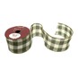 Green Check Wire Edge Printed Ribbon 63mm x 3m image number 1