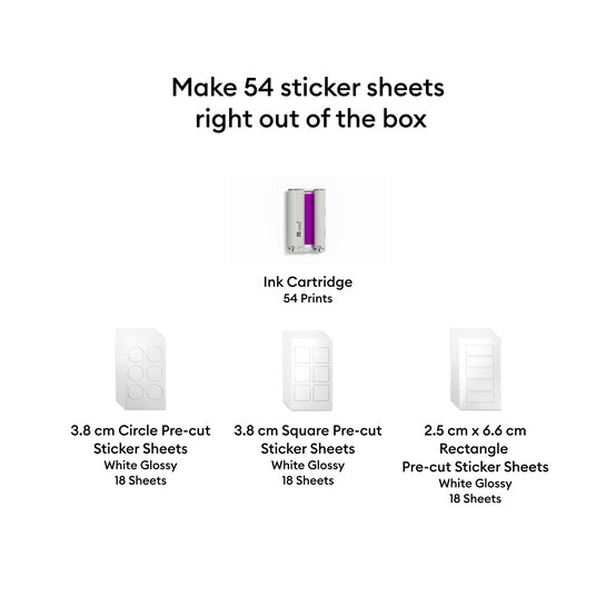 Cricut StickerPix Print Sticker Sheets and Ink Cartridge Set 54 Pack image number 3