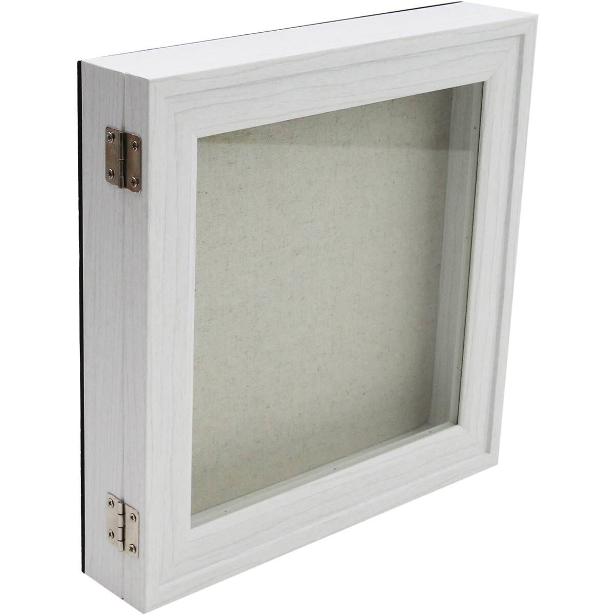 White Wash Hinge Box Frame 8 x 8 Inches Hobbycraft